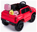 Caminhonete Chevrolet infantil elétrica com porta brinquedos, ideal para as crianças levarem seus brinquedos enquanto dirigem com MP3 e rodas grandes