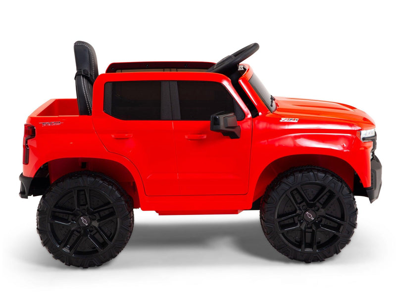 Caminhonete infantil Chevrolet elétrica 12V, ideal para crianças com design robusto, controle remoto e suspensão para maior estabilidade
