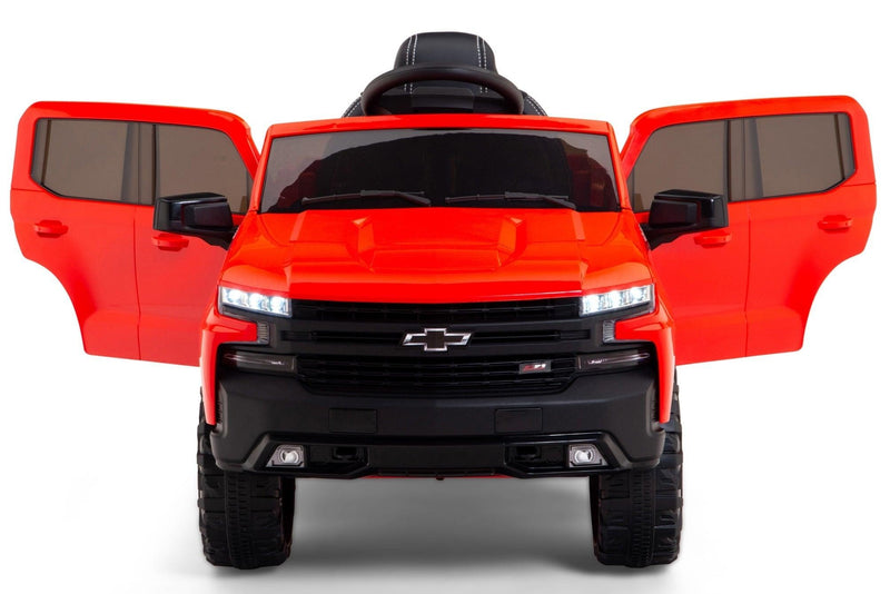 Caminhonete Silverado infantil elétrica, com detalhes realistas, controle remoto e suspensão para maior conforto