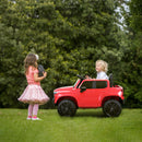 Carrinho Chevrolet infantil elétrico 12V, projetado para crianças pequenas, com assento seguro, volante fácil de usar e faróis LED para mais diversão