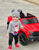 Carrinho Chevrolet infantil elétrico, perfeito para crianças pequenas de 1 a 3 anos, com design simples, controle remoto e rodas grandes para estabilidade