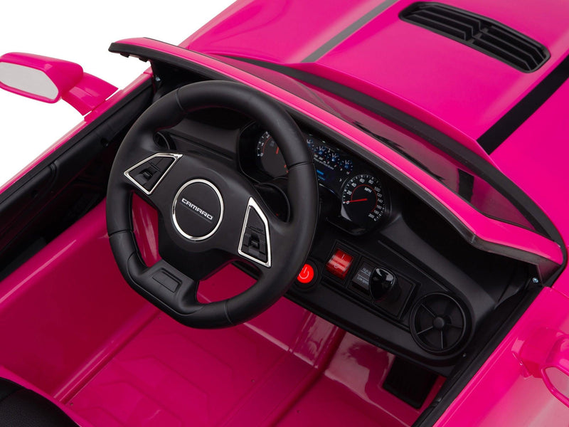 Carrinho Elétrico Infantil Camaro com controle remoto, perfeito para crianças de 3 a 7 anos.