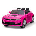 Carro Elétrico Camaro Rosa para Crianças com Funcionalidade de Som e Luz