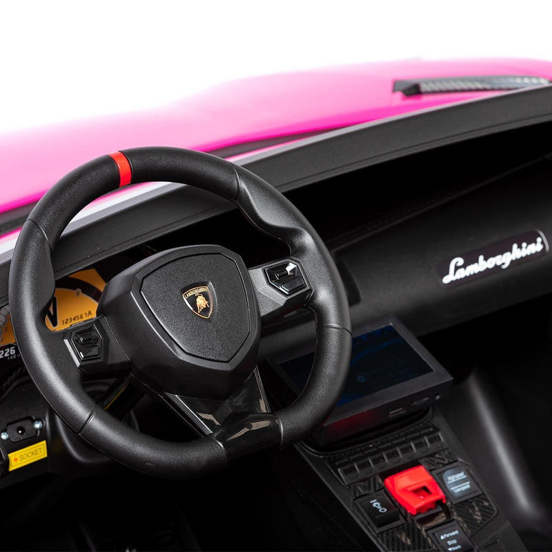 Carro Elétrico Infantil Dois Lugares Rosa Lamborghini - Carro Elétrico Infantil 