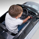 Carro elétrico infantil Range Rover projetado para meninos com detalhes em preto e cinza