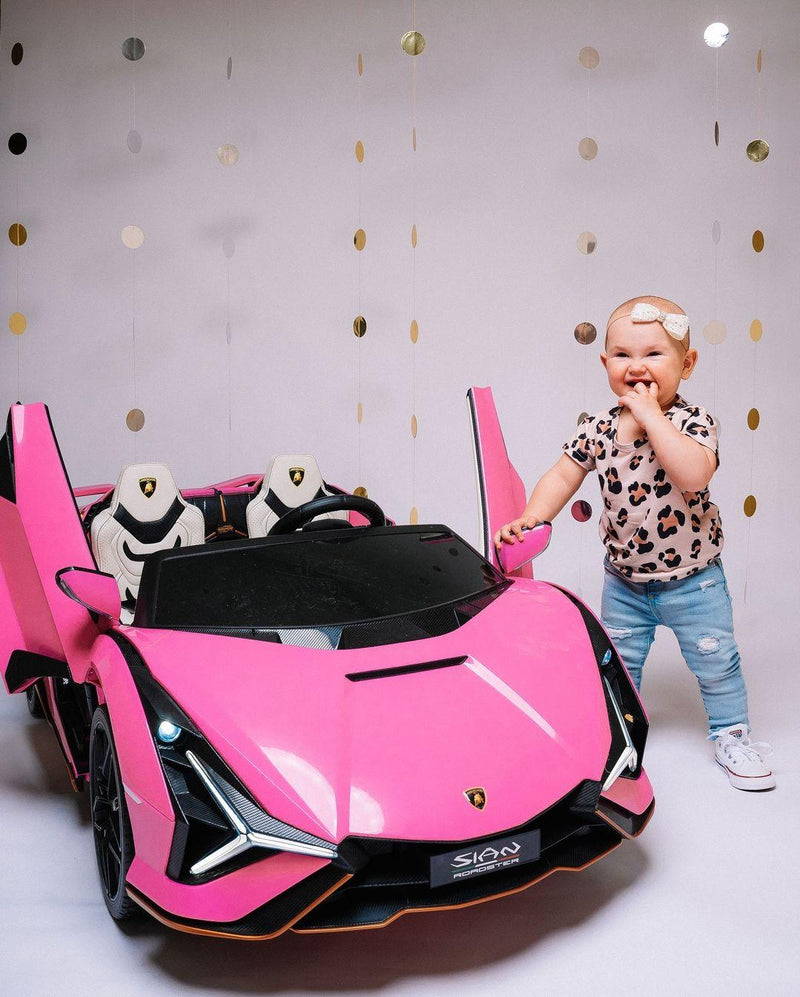 Carrinho Elétrico Lamborghini Sian 2 Lugares Rosa - Carro Elétrico Infantil 