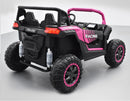 Jeep elétrico infantil rosa 4x4 com suspensão independente, rodas grandes e controle remoto para aventuras ao ar livre