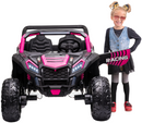 Jeep elétrico infantil rosa grande Racing com rodas largas e controle remoto