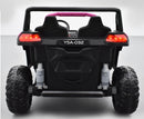 Jeep elétrico infantil rosa robusto, com rodas grandes, suspensão independente e controle remoto para maior segurança