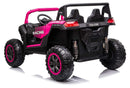 Jeep elétrico infantil rosa com rodas grandes e bateria de longa duração