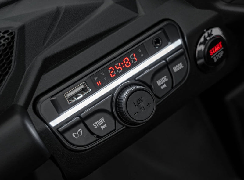 Jeep infantil 24V Can Am Maverick com som MP3 integrado, controle remoto e faróis LED para mais diversão