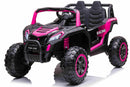 Jeep infantil rosa 24V para meninas com volante funcional e faróis LED