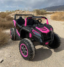 Jeep infantil rosa com rodas de borracha, som MP3 e design exclusivo para meninas
