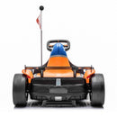 Kart 24V infantil, projetado para crianças aventureiras, com volante funcional e design esportivo, ideal para passeios emocionantes